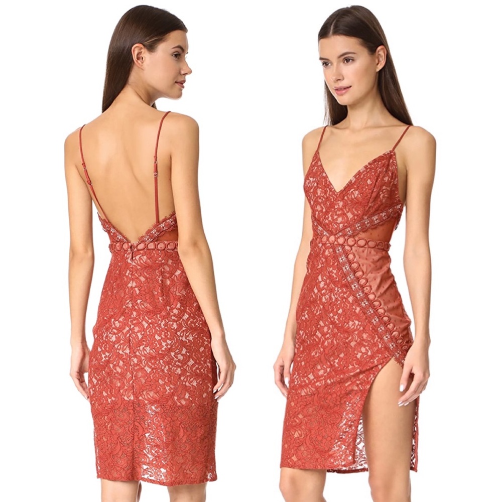 Stylestalker Laylor Lace Midi Dress Sedona Orange